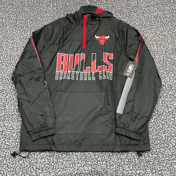 NBA Other - Chicago Bulls Windbreaker Jacket Men‎ Small NBA 1/4 Zip Long Sleeve New S